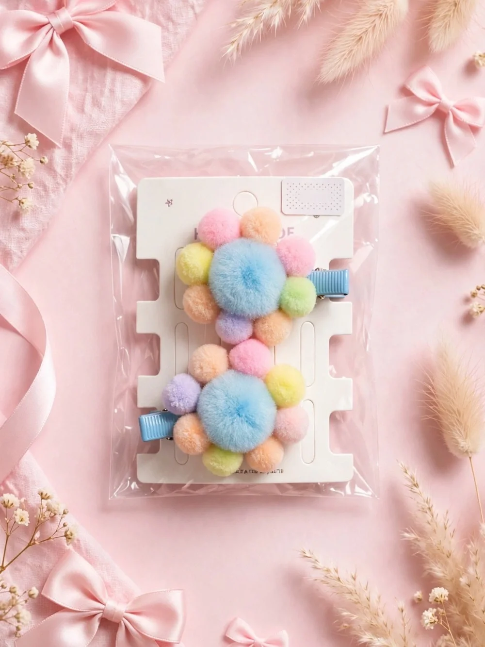 Handmade Pastel Pink & Lavender Hair Clip Set